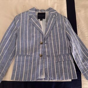 Janie and Jack Blue and White Striped Blazer